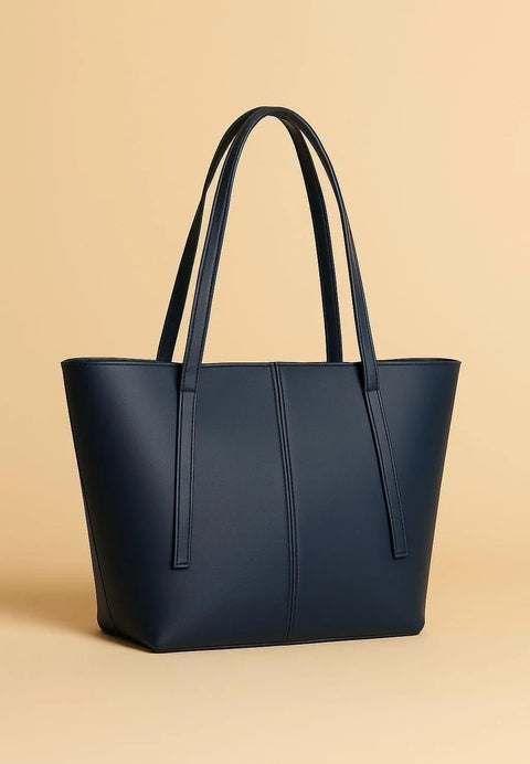 Women's PU Leather Plain Tote Bag