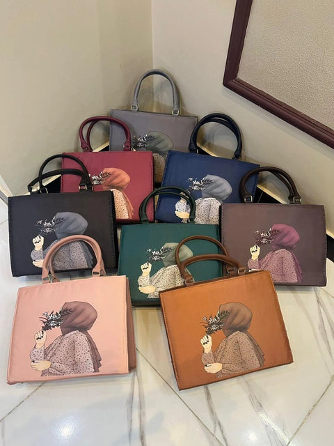 Stylish Women's Canvas Tote Bag - 1 Pc, Printed Design