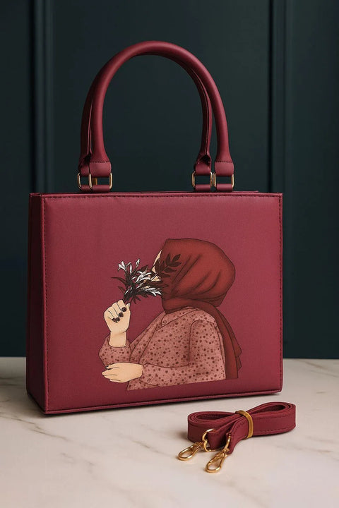 Stylish Women's Canvas Tote Bag - 1 Pc, Printed Design