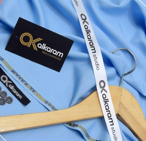 Men’s Unstitched Alkaram Wash And Wear Plain Suit