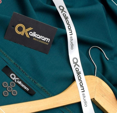 Men’s Unstitched Alkaram Wash And Wear Plain Suit