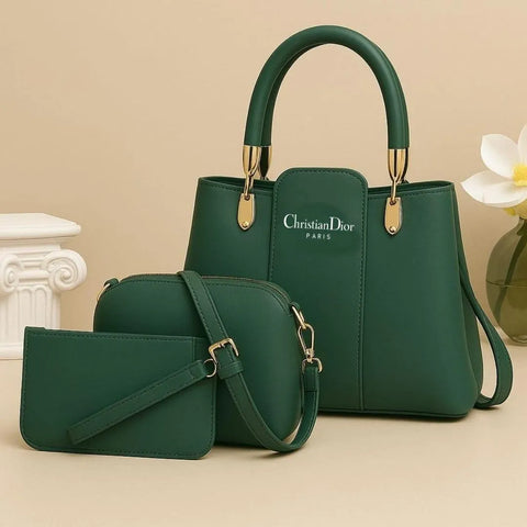 Girl's PU Leather Plain Hand Bag Set