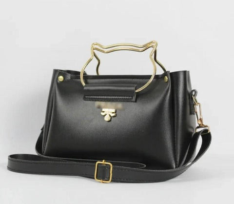 Girl's PU Leather Plain Hand Bag