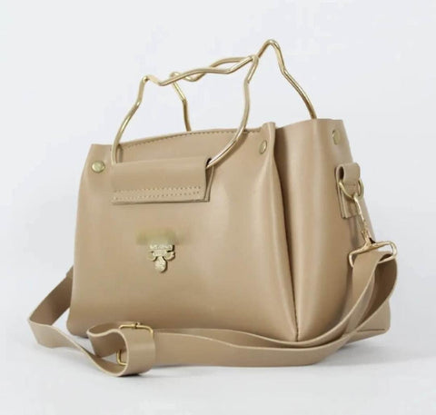 Girl's PU Leather Plain Hand Bag