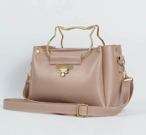 Girl's PU Leather Plain Hand Bag