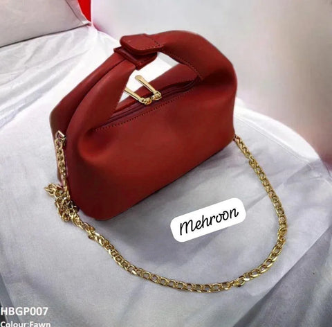 Girl's PU Leather Plain Shoulder Bag