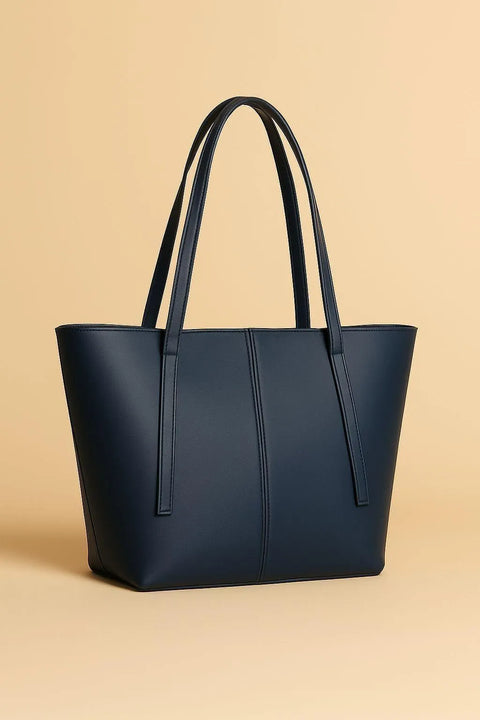 Women's PU Leather Plain Tote Bag