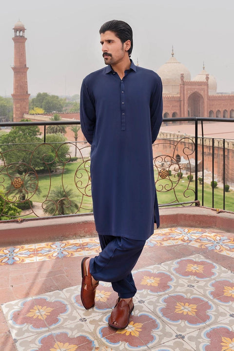 Graceful Navy Blue Shalwar Kameez – Traditional, Comfortable, and Perfect for Every Occasion EW-001064-S22