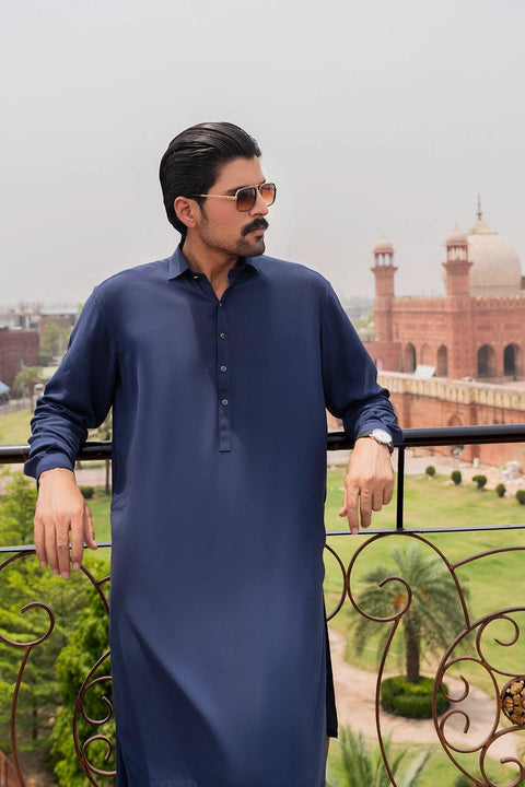 Graceful Navy Blue Shalwar Kameez – Traditional, Comfortable, and Perfect for Every Occasion EW-001064-S22