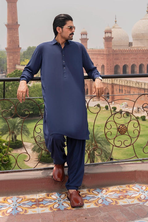 Graceful Navy Blue Shalwar Kameez – Traditional, Comfortable, and Perfect for Every Occasion EW-001064-S22