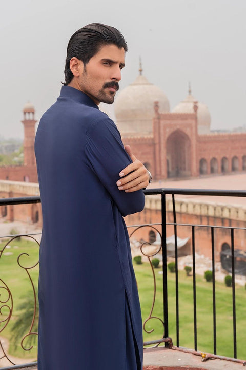 Graceful Navy Blue Shalwar Kameez – Traditional, Comfortable, and Perfect for Every Occasion EW-001064-S22