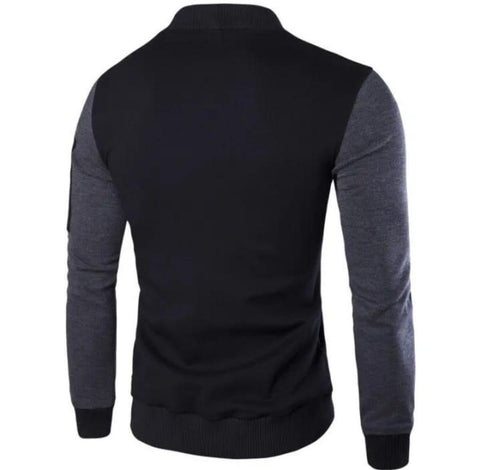 Men's Polyester Plain Jacket - 1 Pc in Black or Grey