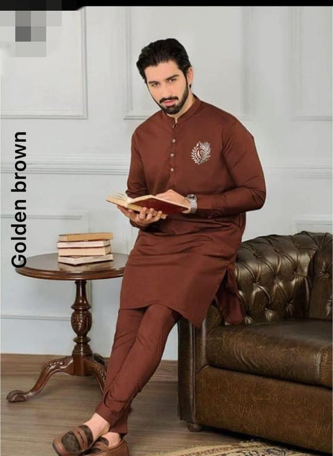 Men’s Stitched Wash And Wear Embroidered Kurta Shalwar