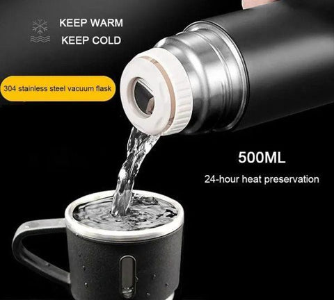 3 In 1 Vacuum Flask Thermos With Cup Set for School & Multipurpose Use