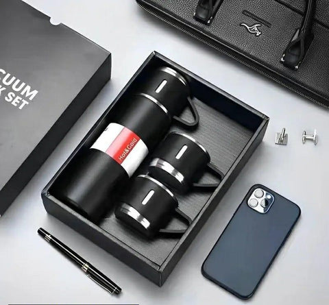 3 In 1 Vacuum Flask Thermos With Cup Set for School & Multipurpose Use