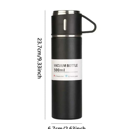 3 In 1 Vacuum Flask Thermos With Cup Set for School & Multipurpose Use