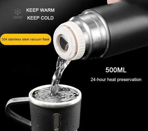 3 In 1 Vacuum Flask Thermos With Cup Set for School & Multipurpose Use