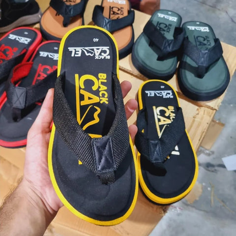 Strider Black & Yellow Chappal