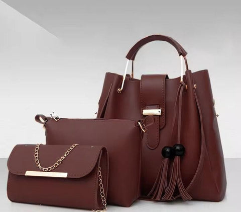 Women's PU Leather Plain Hand Bag