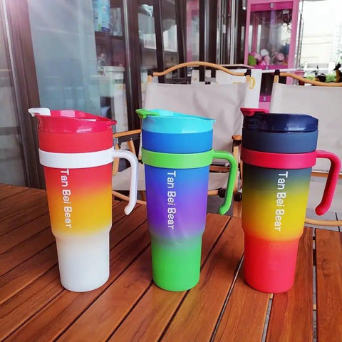 Multicolor Leak-Proof Gradient School Water Bottles - Pack of 3 Pcs