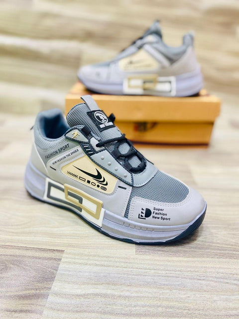 Men's Grey Formal Joggers - 1 Pcs Stylish Fabric Shoes - Athletic Wear