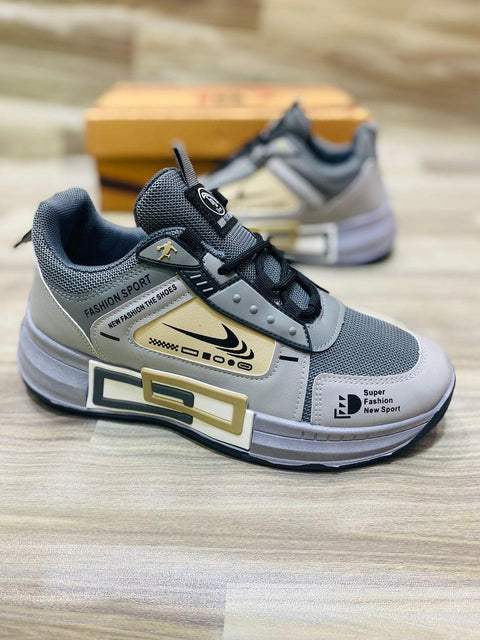 Men's Grey Formal Joggers - 1 Pcs Stylish Fabric Shoes - Athletic Wear