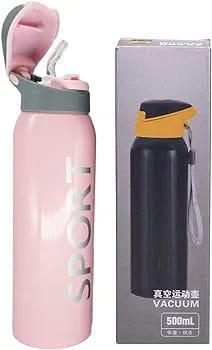Thermos Cup Water Bottle With Straw, Multipurpose & School Use 500 Ml