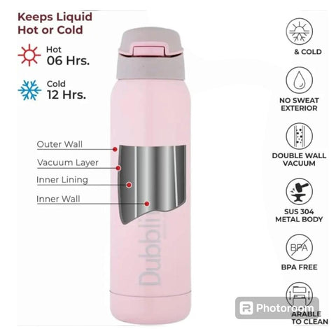 Gradient Color Stainless Steel Insulated School Water Bottle With Straw 500ml