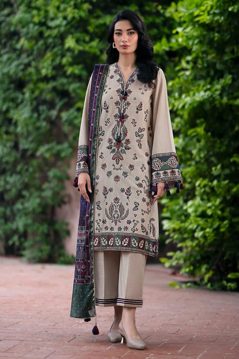3 Pcs Women's Unstitched Embroidered Suit