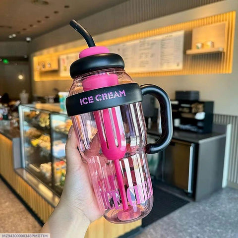 Insulated Straw School Water Bottle - Perfect For Gym - 1 Pc